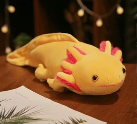 Pluche axelotl 45cm geel