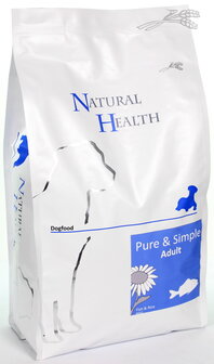 Natural Health dog fish &amp; rice adult 12,5kg