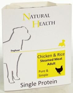 Natural Health steamed pure and simple chicken &amp; rice 395gr