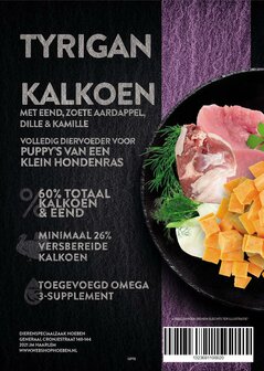 Tyrigan puppy small kalkoen &amp; eend 2kg