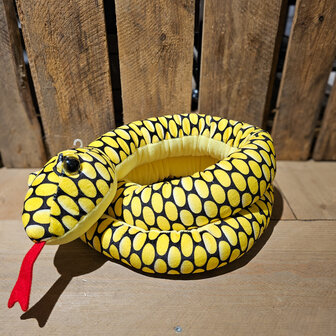 Pluche slang 180cm geel