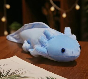 Pluche axelotl 45cm blauw