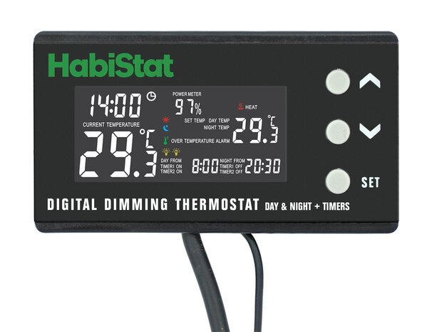 Habistat digital thermostat dimming day/night + timer