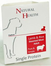 Natural Health steamed pure and simple lamb & rice 395gr